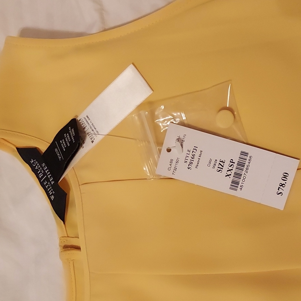 WHBM Yellow Pleated Shell - Picture 3 of 6